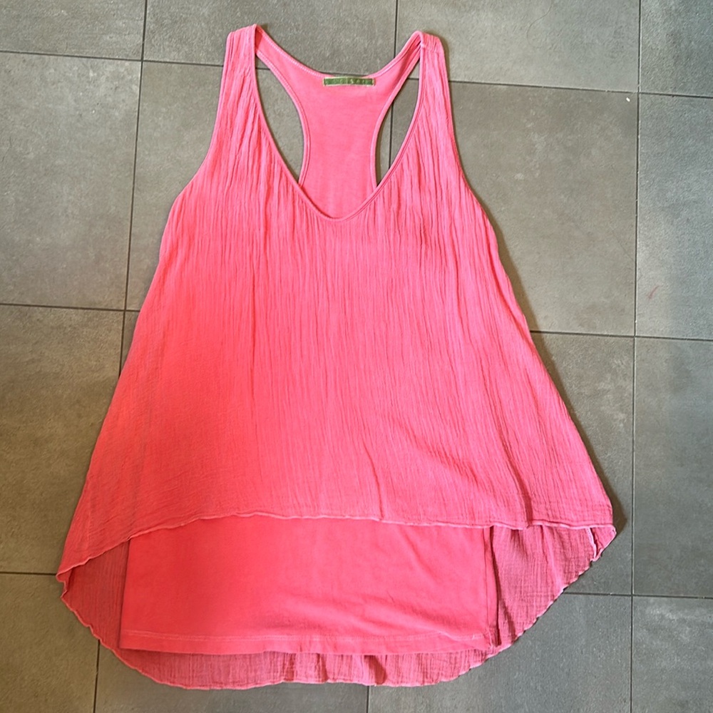 Velvet Long Pink Tank Top